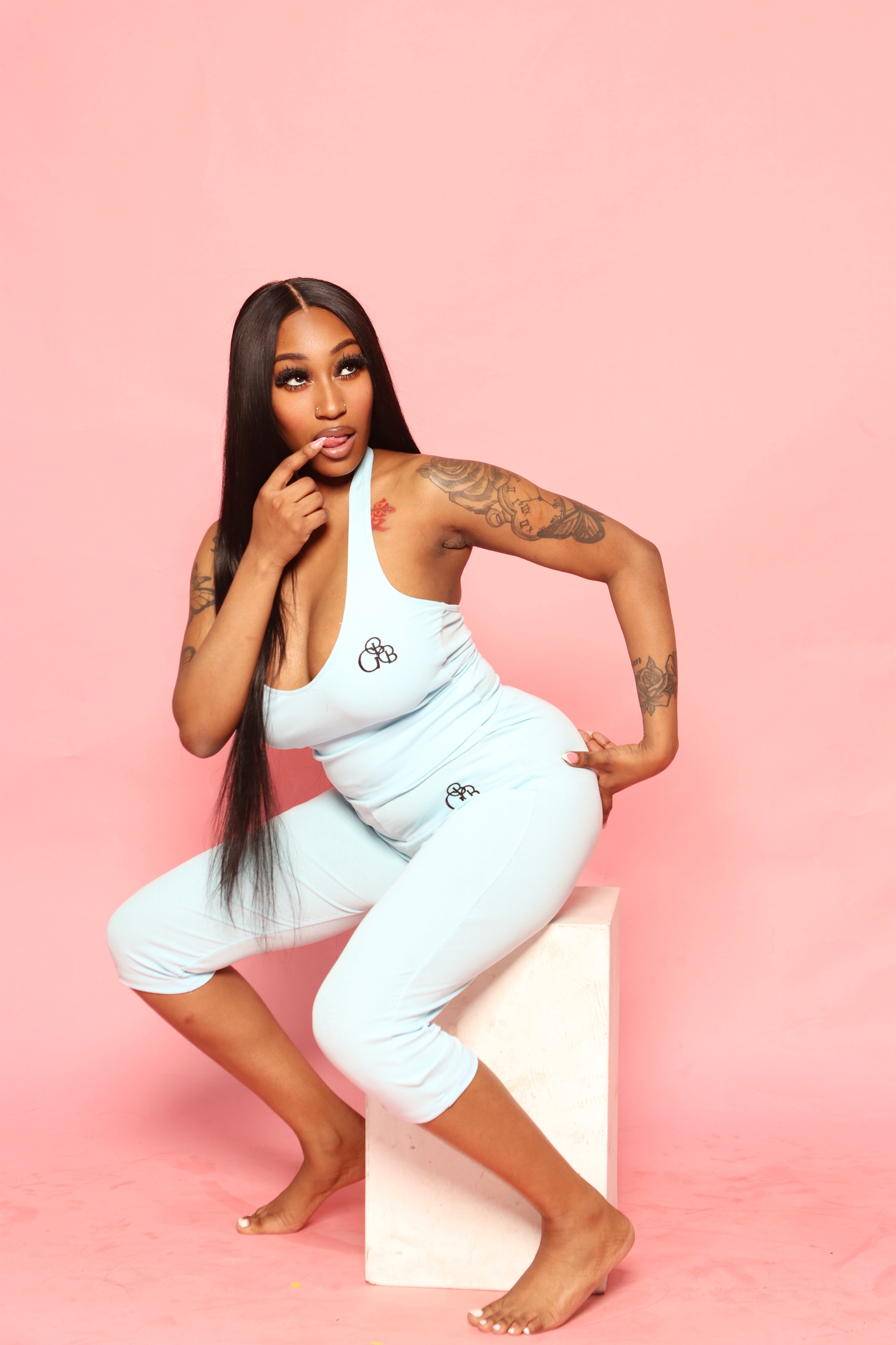 Y2K Halter Crop Top & Capri Legging Set