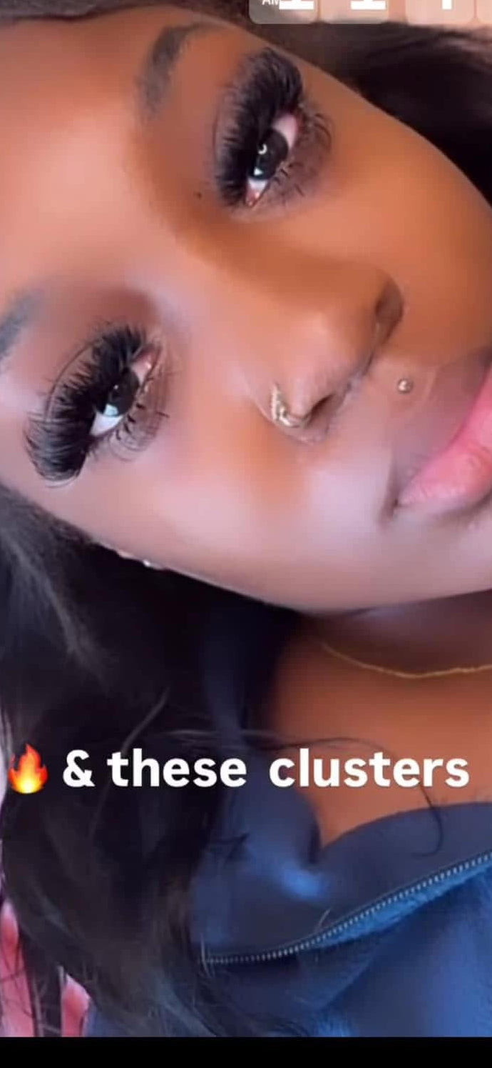 Glamourboujeebrat cluster lashes with bottom 14mm to 25mm